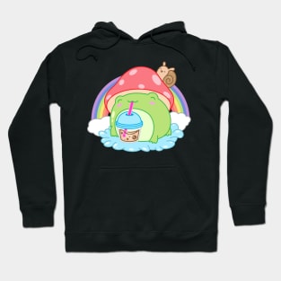 Frog Boba Bubble Tea Kawaii Anime Japanese Mushroom Snail Hoodie